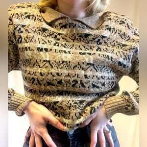 80’s Knit Pullover Sweater w/ Shoulder Pads